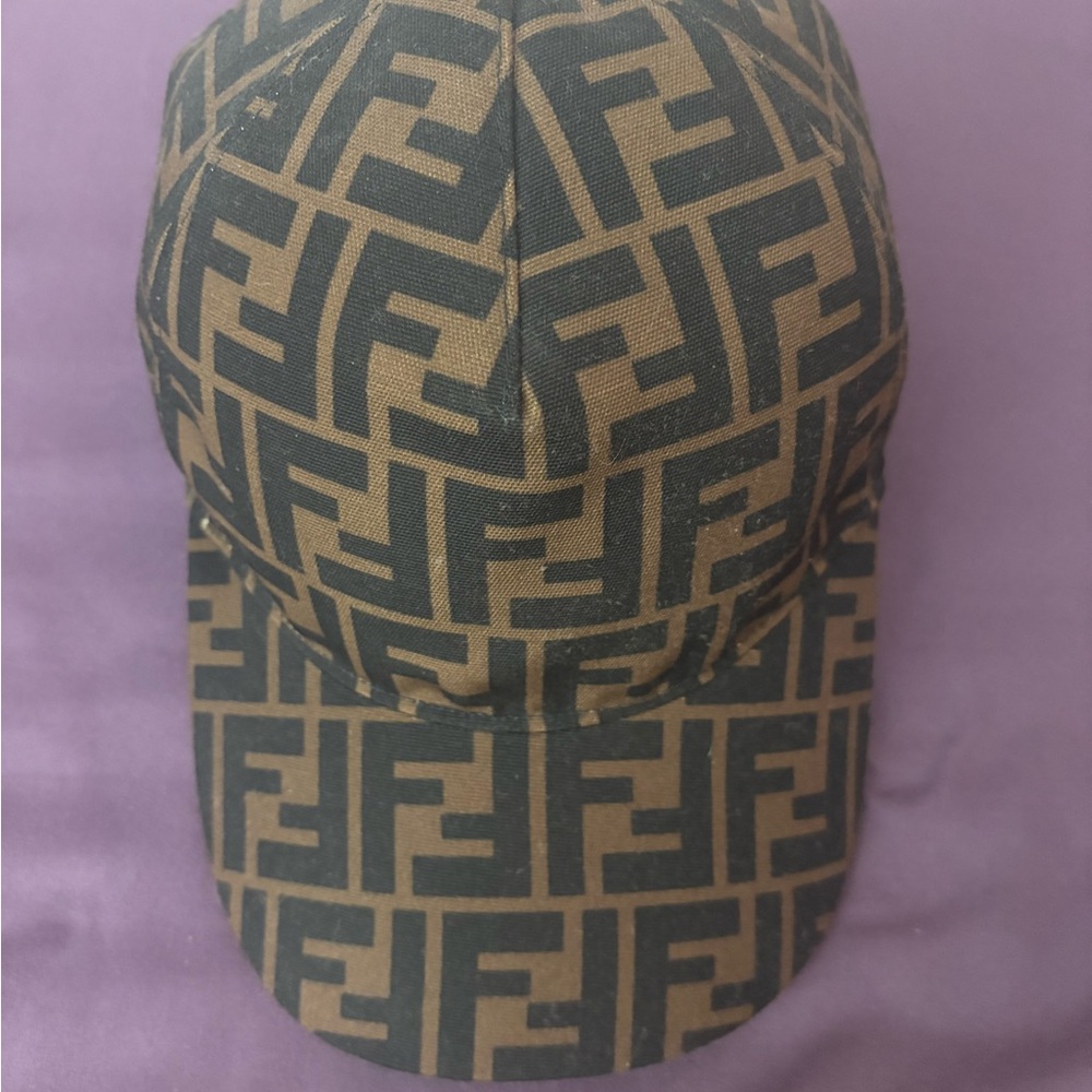 Fendi Tan and Black Monogram Cap